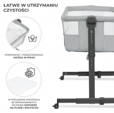 Приставне ліжечко-люлька Kinderkraft Neste Up 2 Light Grey